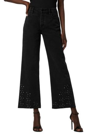 Hudson Rosie Ankle Jean With Grommets In Black Glitter