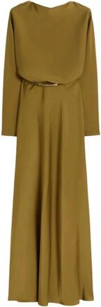 Max Mara Msepentola Jurk - Dames - Avondkleed - Groen - M - Satijn - Kleedjes