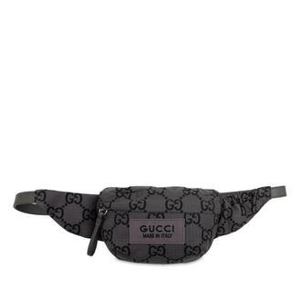Gucci Gray Nylon Leather Fanny Pack (Pre-Owned)