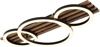 Globo Lighting Lámpara de techo LED semiempotrada integrada de 62 x 30 cm, color negro mate, 3 LED, 3000 K