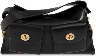 Coach Tassen, Dames, Zwart, ONE Size, Katoen, Turnlock Haversack Tas