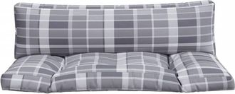 vidaXL Cojines Para Sof&aacute; De Palets 2 Unidades Tela Cuadros Gris Vidaxl