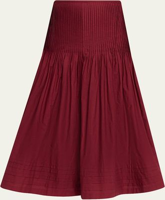 Ciao Lucia Rosa Pleated Drop-Waist Midi Skirt