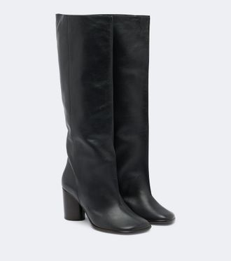 Christophe Lemaire Crease leather knee-high boots