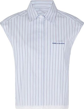 Isabelle Blanche Gestreept Shirt - Dames - Overhemden - Blauw - M - Katoen - Overhemden