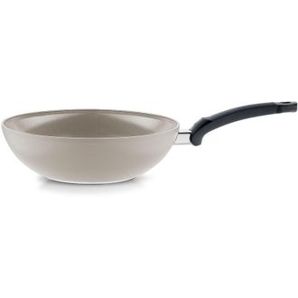 FISSLER Ceratal - Pentola Wok in alluminio (diametro 28 cm, 3,7 l), padella in ceramica con rivestimento antiaderente, bordo alto, senza PFAS/PTFE