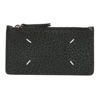 Maison Margiela Wallets & Cardholders, male, Black, Size: ONE SIZE Leather Cardholder with Zip Coin Pocket