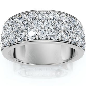 Pompeii3 1 1/2ct Pave Diamond Wedding Anniversary 10K White Gold Womens Wide Band Size Selectable
