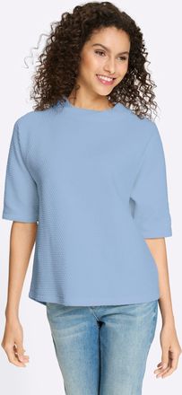 Heine Sweatshirt HEINE, Damen, Gr. 34, eisblau, 75% Baumwolle, 20% Polyester, 5% Elasthan, unifarben, Rundhals, Sweatshirts Sweatshirt