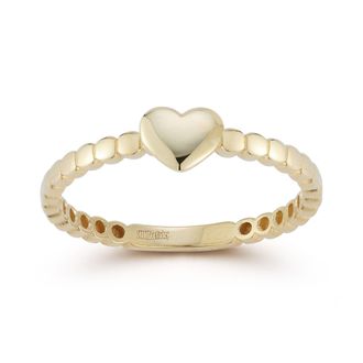 Ember Fine Jewelry 14K Gold Dainty Heart Beaded Ring