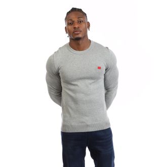 HUGO BOSS Hugo Mens San Cassius-C1 Sweater in Grey Cotton - Size X-Large