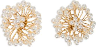 Saachi Faux Pearl Wire Stud Earrings in Gold at Nordstrom Rack