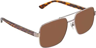 Gucci Crystal Brown Square Sunglasses GG0529S 002 60