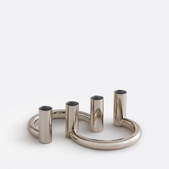 La Redoute Interieurs Set van 2 verchroomde ijzeren kandelaars, hoogte 6,5 cm, ORN&Eacute;O