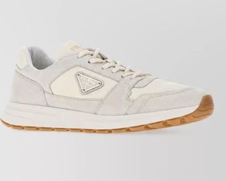 Prada leather and suede low-top sneakers