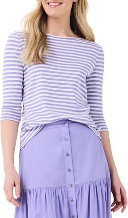 Nic+Zoe Nic+Zoe Petite 3/4 Sleeve Stripe Boat T-Shirt