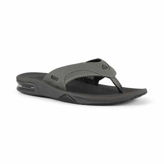 Reef Fanning Synthetic Nubuck Mens Toe Post Sandals - Grey Black - Size:UK 10