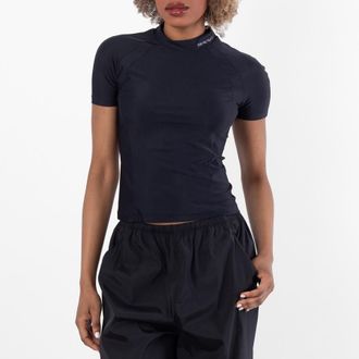 Alexander Wang T by Alexander Wang Mock Neck Logo Top, Size X-Small