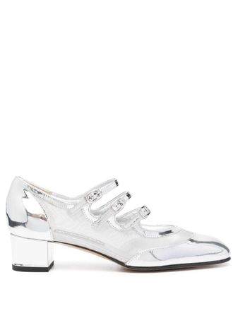 Carel Kinight 45mm leather pumps - Silver