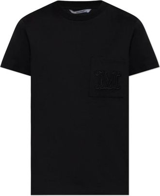Max Mara Tops, Dames, Zwart, XS, Katoen, Papaia T-shirt