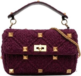 Valentino Pre-owned Mini Bags, female, Purple, Size: ONE SIZE Pre-owned Knit Mini Bag