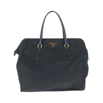 Prada Pre-owned Nylon Tessuto Logo Tote Bag - Dames - Vintage Handtas - Zwart - ONE Size - Nylon - Vintage