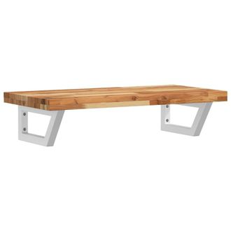 Berkfield Home Basin Shelf Wall Mounted Steel & Solid Wood Acacia in Brown