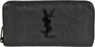 Saint Laurent Black Leather Long Wallet (Bi-Fold) (Pre-Owned)