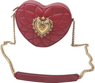 Dolce & Gabbana Burgundy Leather Devotion Heart-Shaped Bag (Authentic Pre- Loved)
