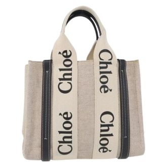 Chlo&eacute; Pre-owned Tote Bags, female, Beige, Size: ONE SIZE Pre-owned Woody convertible tote