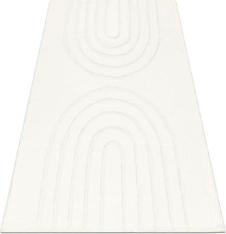 RugsX Alfombra, Lavable Curvy Blanca 11 Arches, Estructural, Con Relieve, Felpa White 200x290 Cm