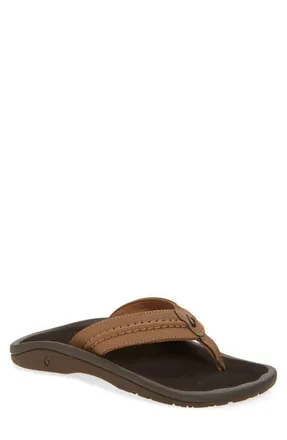 Olukai Hokua Flip Flop in Rock/black at Nordstrom, Size 14