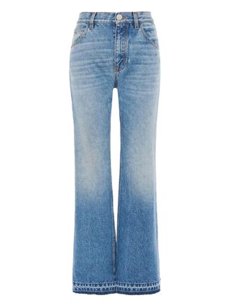 Chlo&eacute; frayed-hem flared jeans - Blue