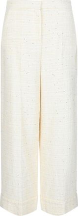 Valentino Tweed Wide-Leg Pants
