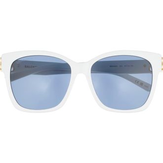 Balenciaga 57mm Square Sunglasses in White Gold Blue at Nordstrom Rack