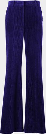 Akris Celia Washed Corduroy Bootcut Pants