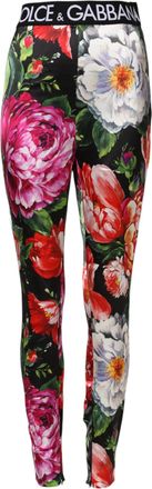 Dolce & Gabbana Multicolor Floral Legging Stretch Waist Womens Pants