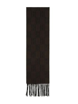 By Malene Birger monogram fringe scarf - women - Wool/Cashmere - One Size - Brown