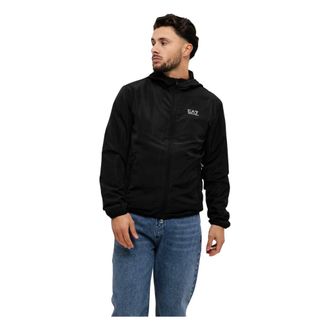 Emporio Armani Light Jackets, male, Blue, Size: S Windbreaker Jacket