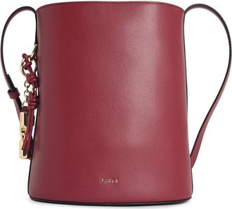Furla Roxie Beuteltasche aus burgunderfarbenem Lear