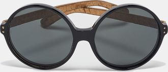 Linda Farrow Black/gold Lfl/67/18 Round Sunglasses