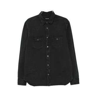 Tom Ford Overhemden, Heren, Zwart, 2Xl, Katoen, Western Shirt