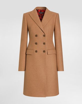 Dolce & Gabbana Dolce Double-breasted Wool Coat - Woman Coats And Jackets Beige 36