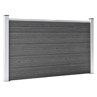 Berkfield Home Durable Fence Panel Set WPC 872x105 cm Black