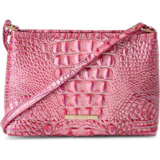 Brahmin Lorelei Croc Embossed Leather Shoulder Bag in French Rose Melbourne at Nordstrom
