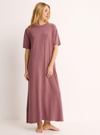 Miiyu Womens Heavy drape long loose nightgown