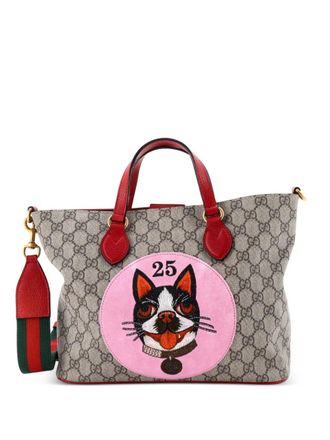 Gucci Convertible Soft GG Coated Canvas with Applique Small tote bag - Brown