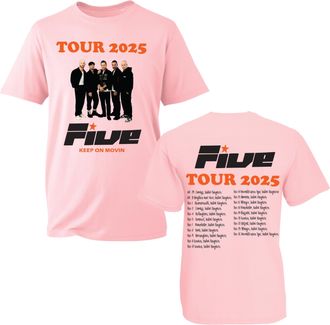Generic Five Boy Band Tour 2025 Style T-Shirt - Concert Date Shirt - Music and Concert Lovers Fan Tee - Double-Sided Graphic Tee Top - Keep on Movin Unisex T-