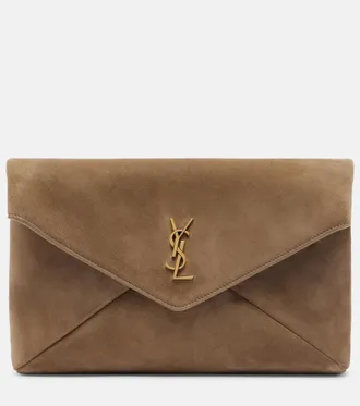 Saint Laurent Cassandre suede pouch