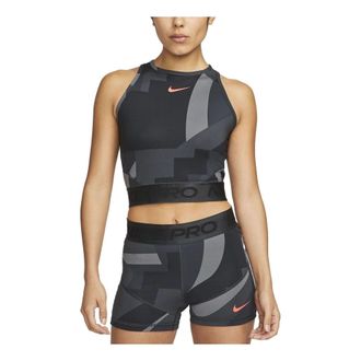 Nike (WMNS) Nike Pro Dri-FIT Cropped Training Tank Top Black Dark Smoke Grey FD0954-010